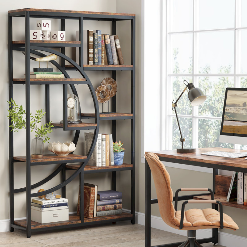 17 Stories Oscer Bookshelf Industrial 5 Tier Etagere Bookcase